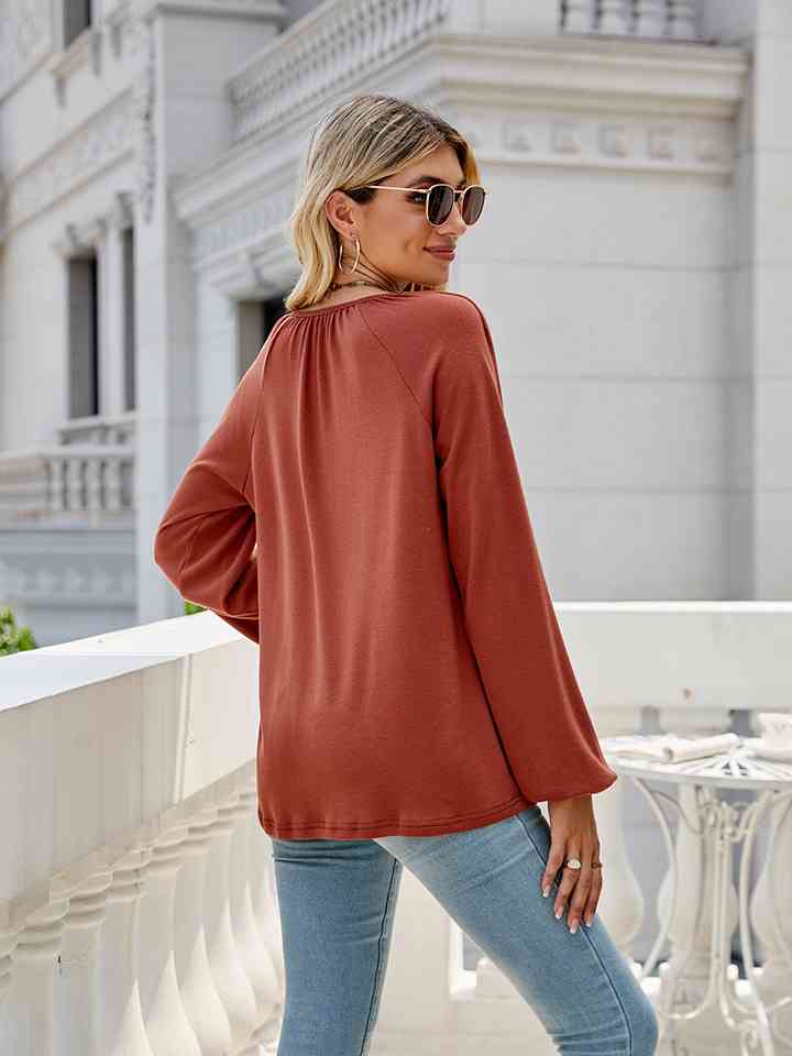 V-Neck Long Sleeve Blouse - Create the impossible