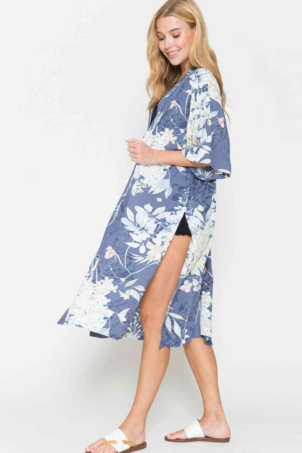 Justin Taylor Botanical Print Split Cover Up