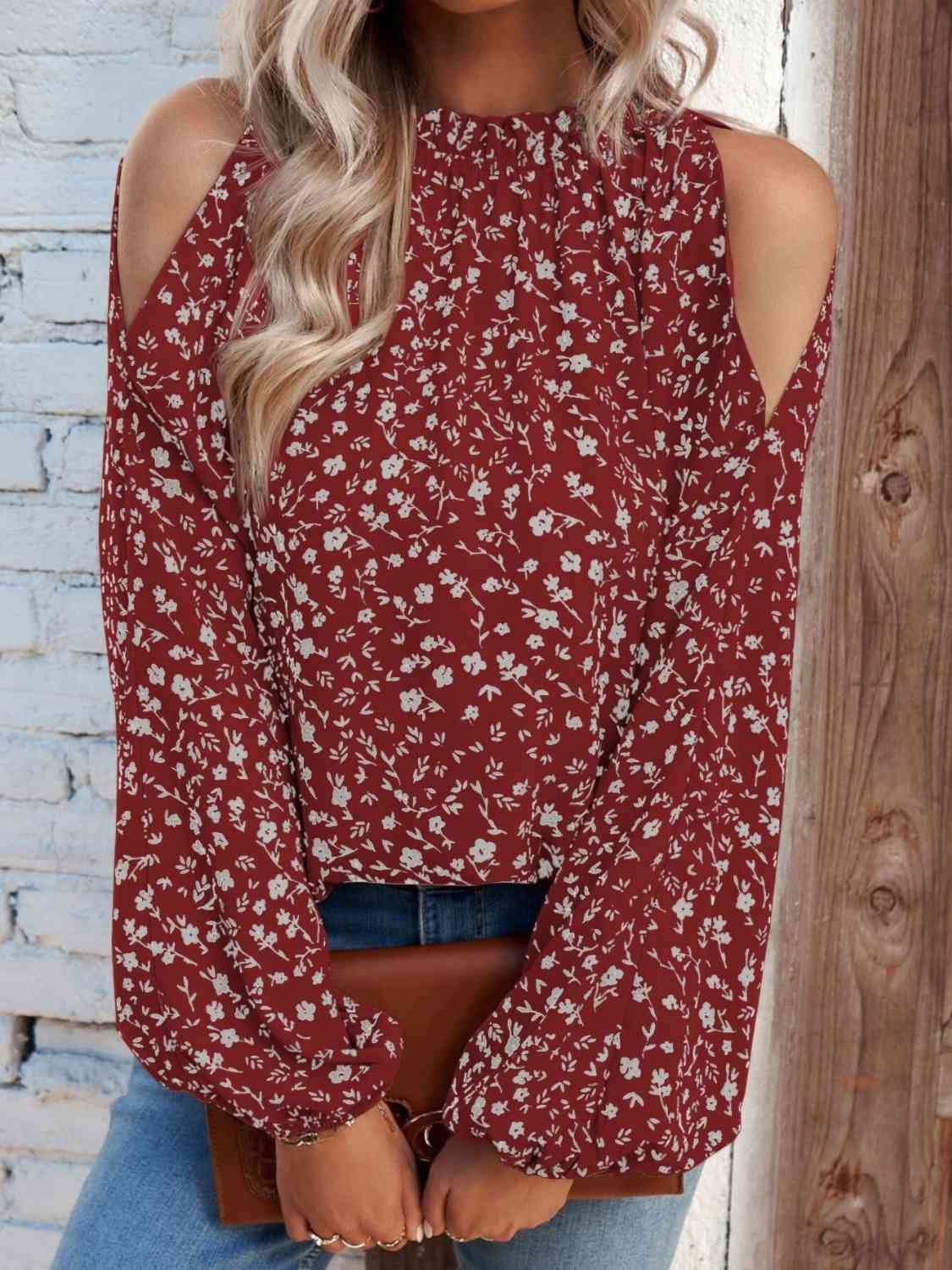 Floral Cold-Shoulder Blouse - Create the impossible