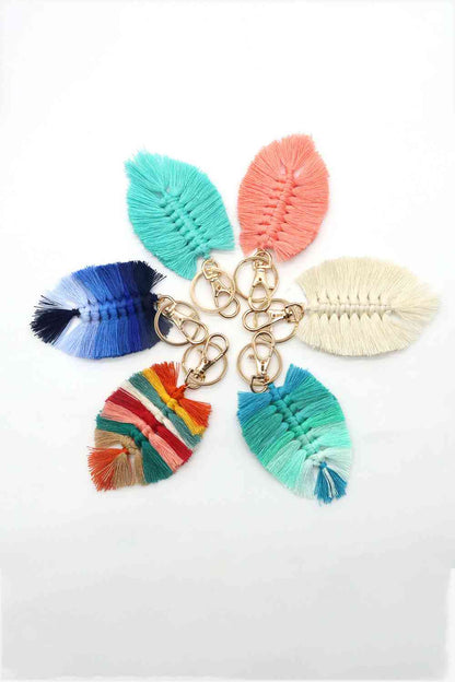 Assorted 4-Pack Leaf Shape Fringe Keychain - Create the impossible