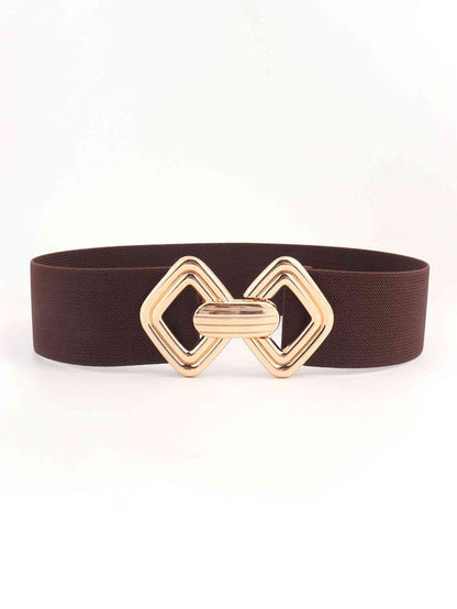 Geometric Buckle Elastic Wide Belt