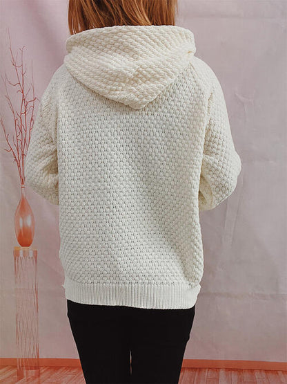 Drawstring Long Sleeve  Hooded Sweater - Create the impossible