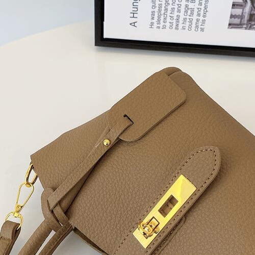 Contrast PU Leather Crossbody Bag