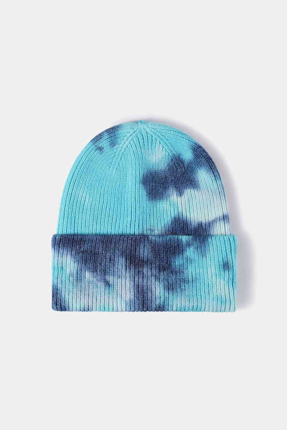 Tie-Dye Cuffed Rib-Knit Beanie Hat