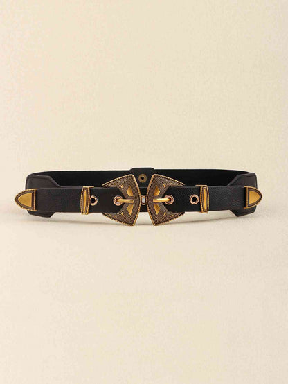 Double Buckle PU Leather Belt