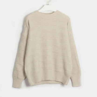 Round Neck Dropped Shoulder Sweater