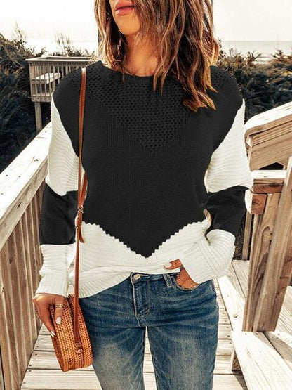 Contrast Round Neck Sweater