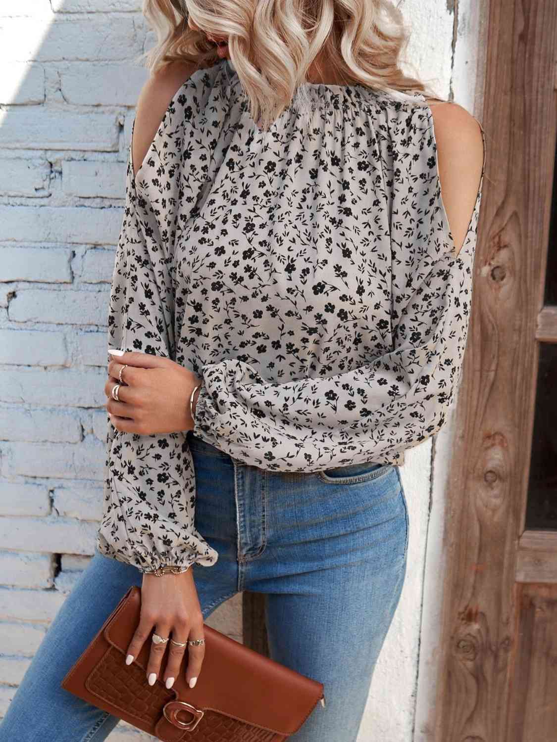 Floral Cold-Shoulder Blouse - Create the impossible