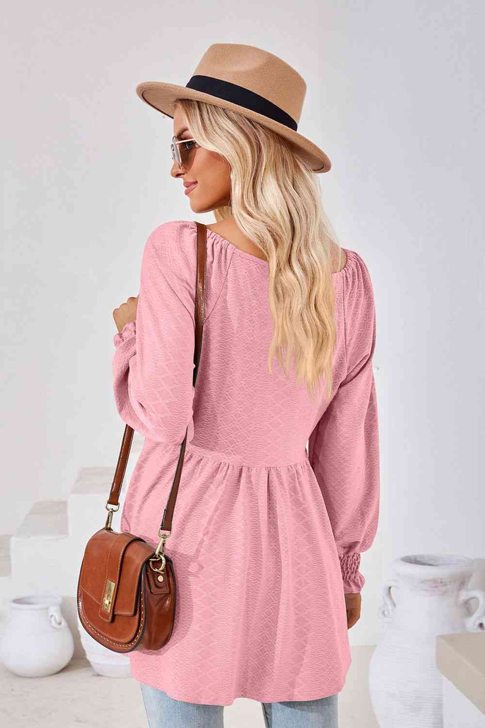 V-Neck Lantern Sleeve Blouse - Create the impossible