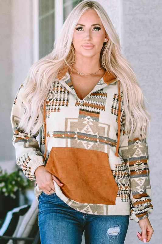 Geometric Quarter-Zip Hoodie - Create the impossible