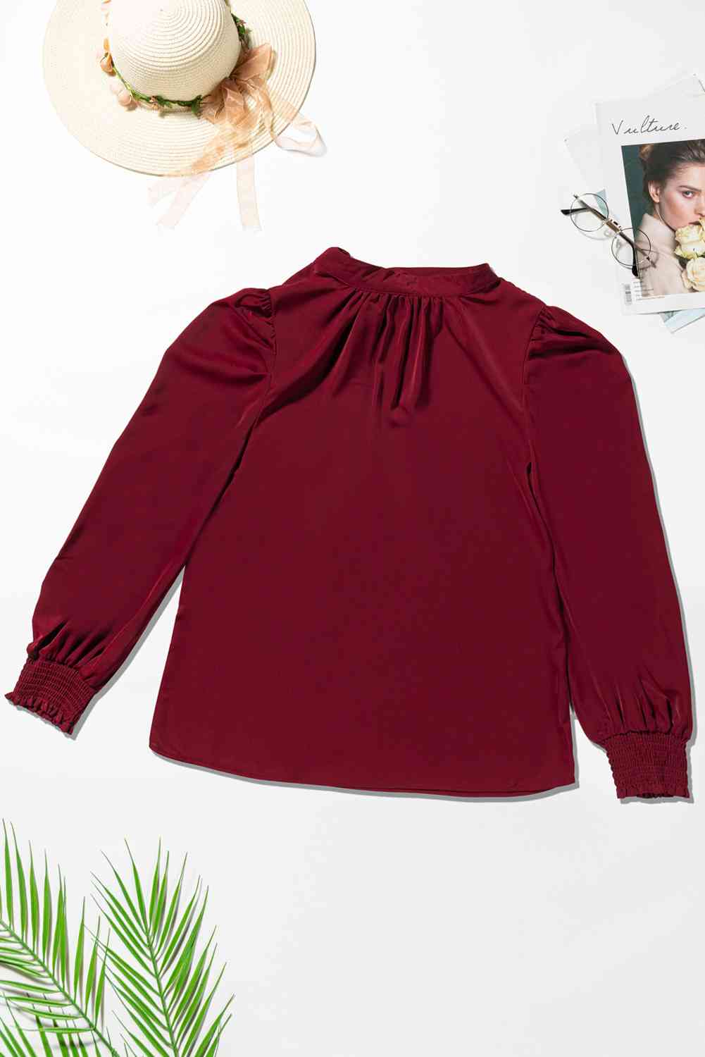 Mock Neck Puff Sleeve Blouse - Create the impossible