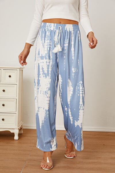 Printed High Waist Wide Leg Pants