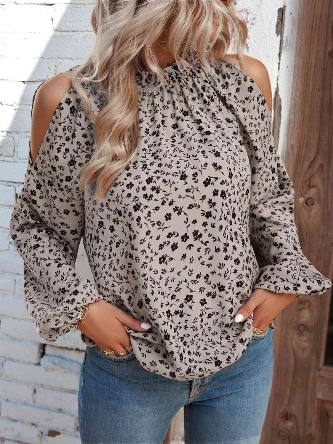 Floral Cold-Shoulder Blouse - Create the impossible