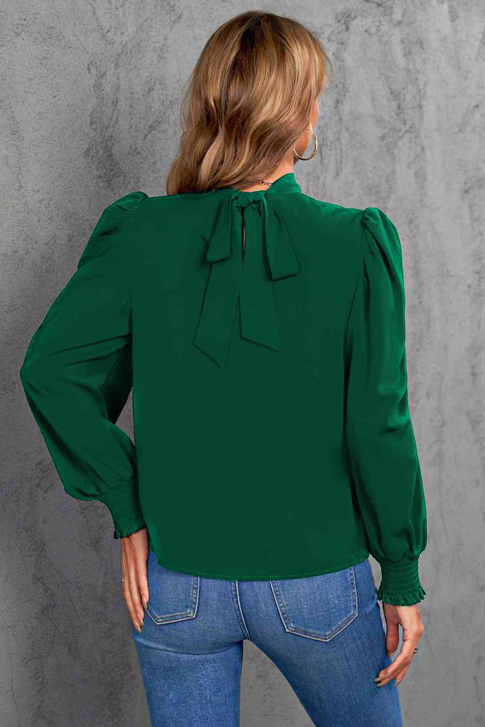 Mock Neck Puff Sleeve Blouse - Create the impossible