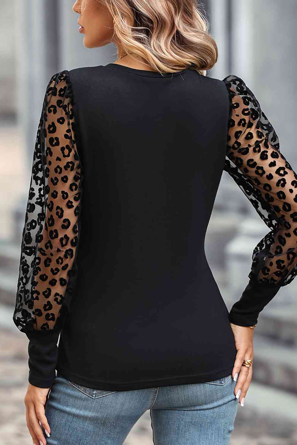 Round Neck Lantern Sleeve Blouse - Create the impossible