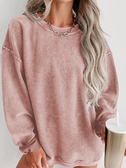 Round Neck Dropped Shoulder Sweatshirt - Create the impossible