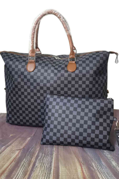 Checkered Two-Piece Bag Set