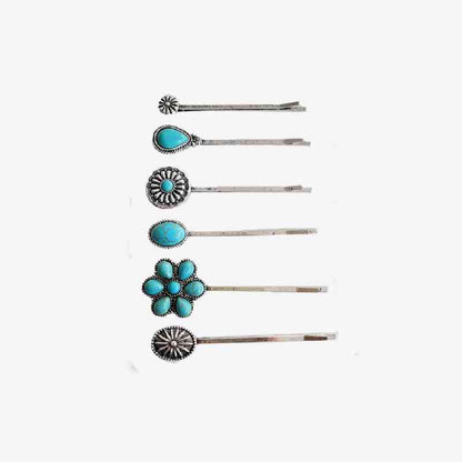 Turquoise Alloy Hairpin