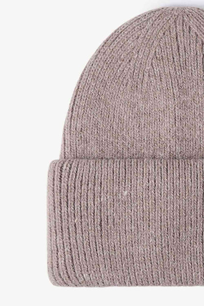 M Rib-Knit Cuff Beanie