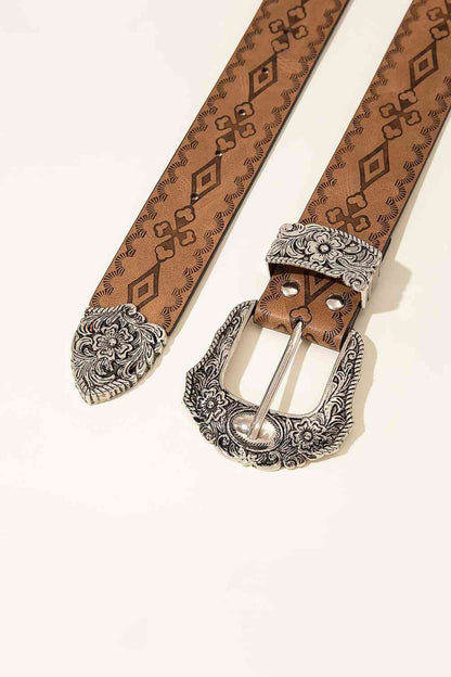 Patterned PU Leather Belt