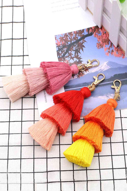 Assorted 4-Pack Multicolored Fringe Keychain - Create the impossible