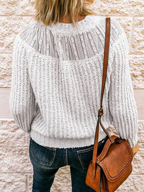 Round Neck Rib-Knit Sweater - Create the impossible