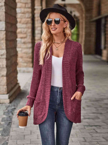 Open Front Cardigan with Pockets - Create the impossible