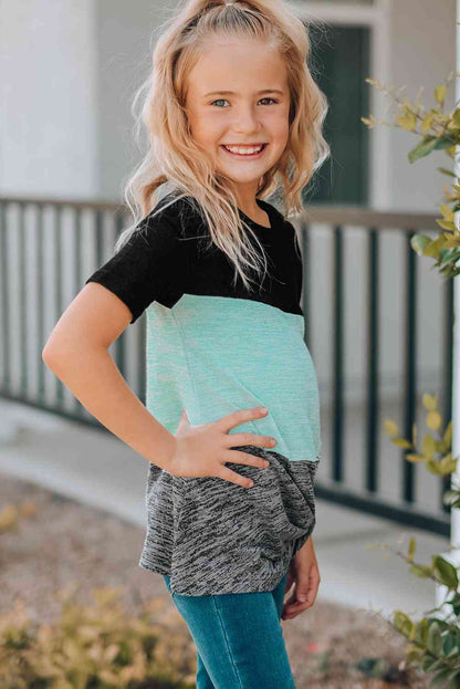 Girls Color Block Twisted Tunic Tee