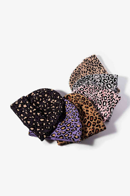 Leopard Pattern Cuffed Beanie