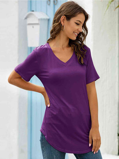 Full Size V-Neck Short Sleeve T-Shirt