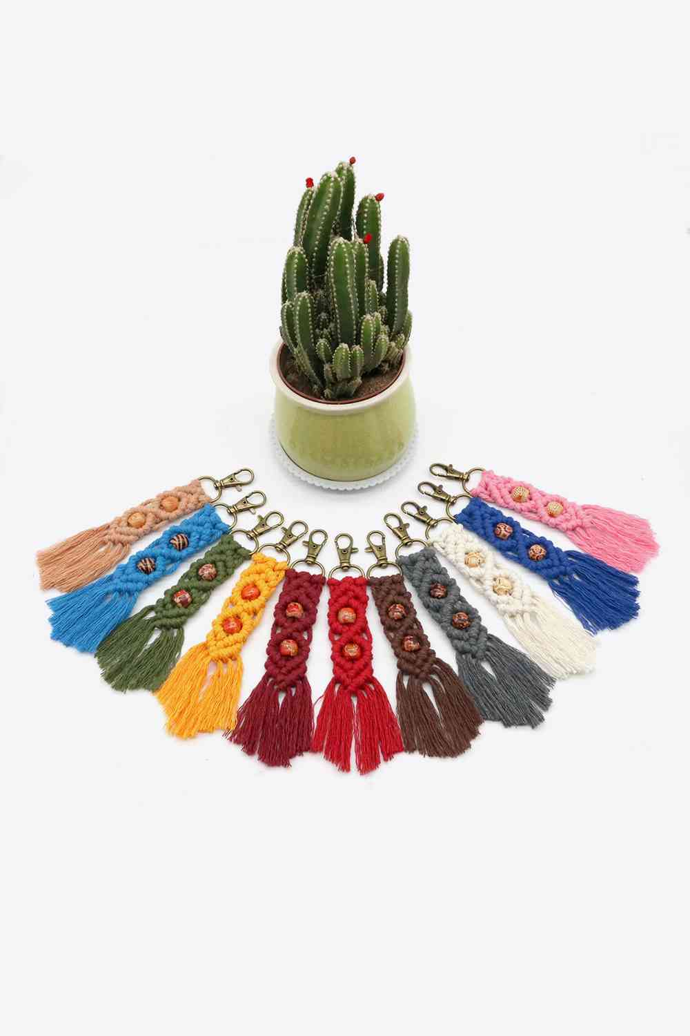 Assorted 4-Pack Handmade Macrame Fringe Keychain - Create the impossible