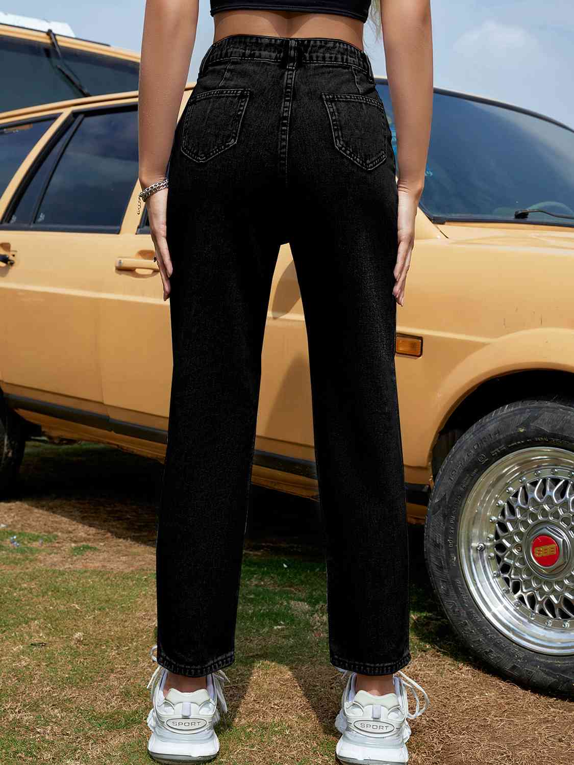 Buttoned Long Jeans