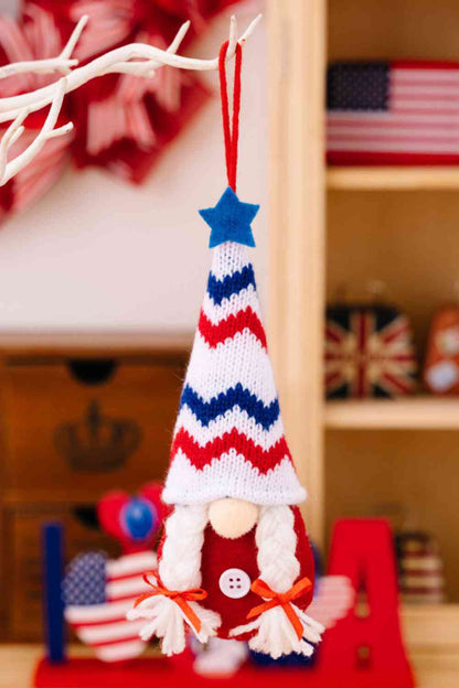 4-Piece Independence Day Knit Hanging Gnomes