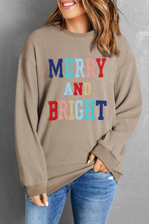 MERRY AND BRIGHT Graphic Sweatshirt - Create the impossible