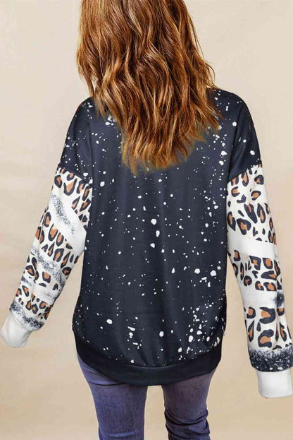 Christmas Tree Graphic Leopard Sweatshirt