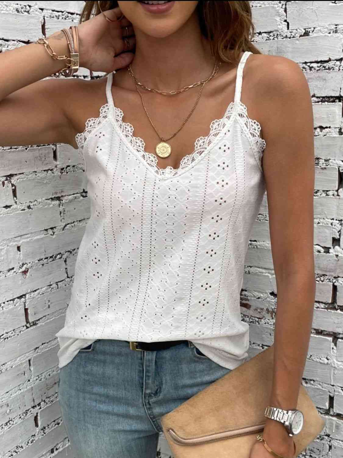 Eyelet Lace Trim Cami