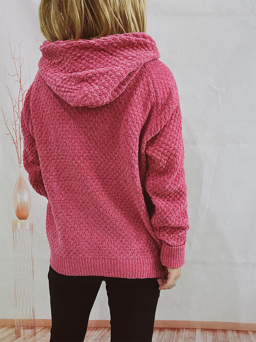 Drawstring Long Sleeve  Hooded Sweater - Create the impossible