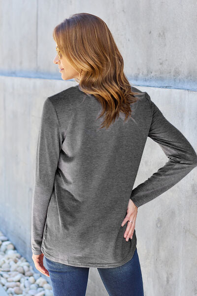 Basic Bae Full Size Round Neck Long Sleeve Top - Create the impossible