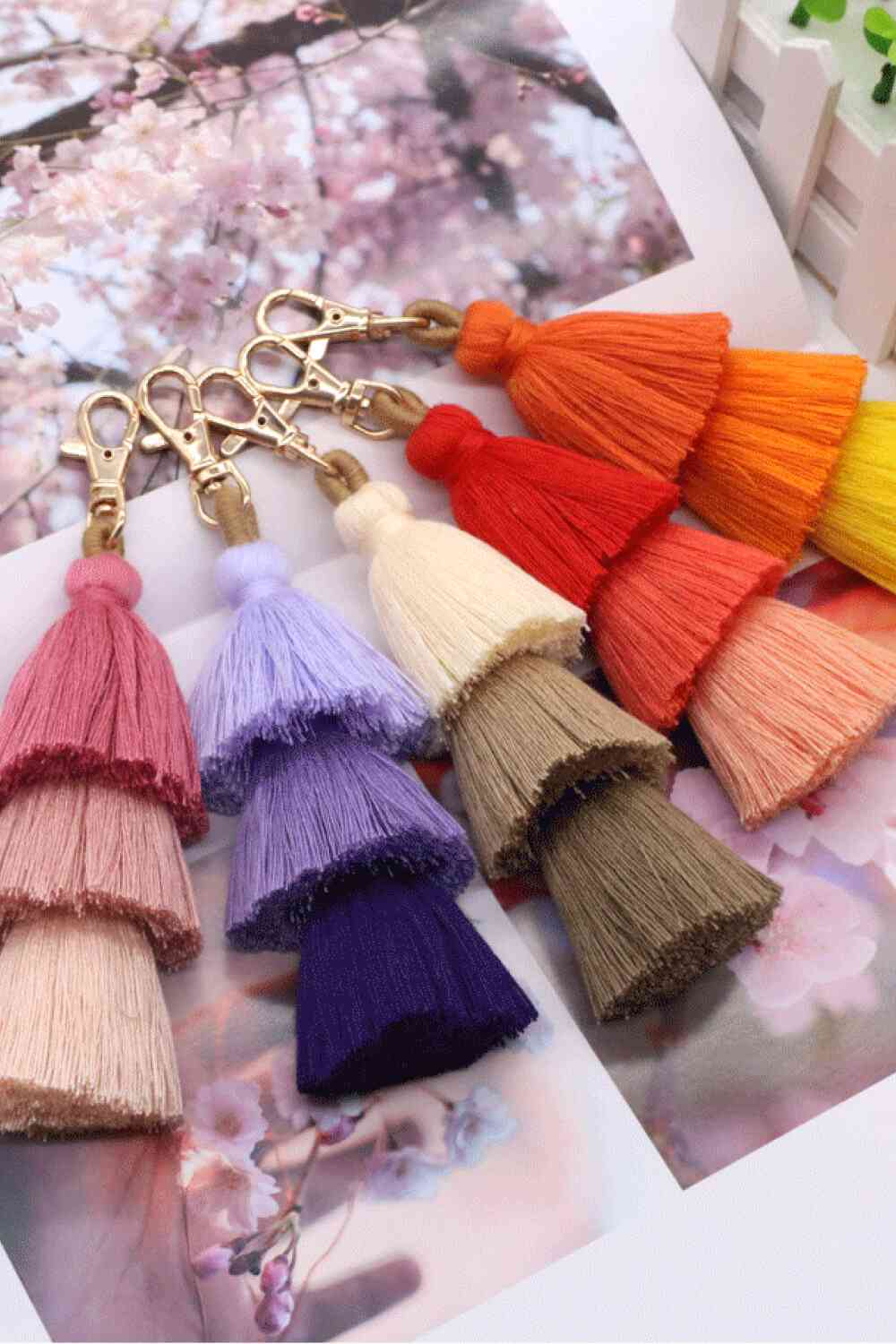 Assorted 4-Pack Multicolored Fringe Keychain - Create the impossible