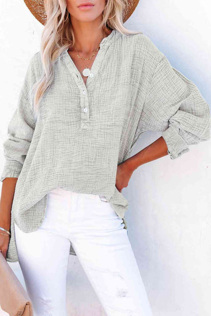 Buttoned Long Sleeve Blouse - Create the impossible