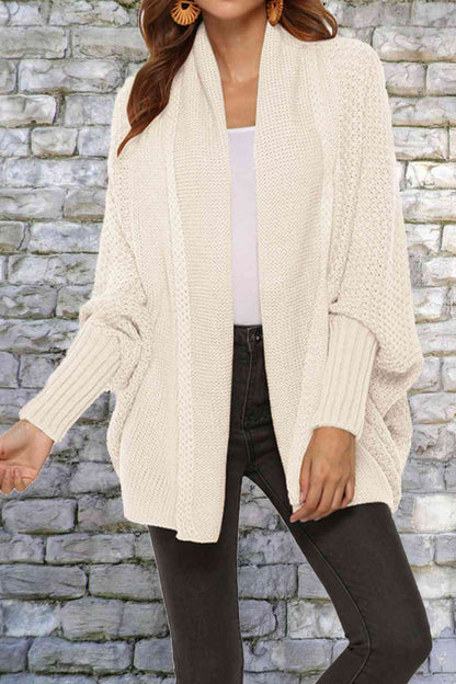 Open Front Dolman Sleeve Longline Cardigan