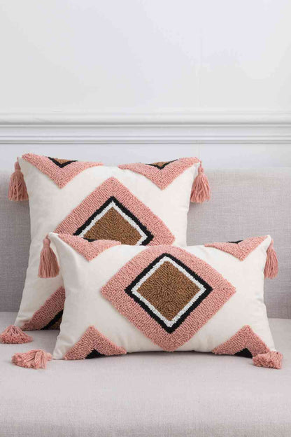 Geometric Graphic Tassel Decorative Throw Pillow Case - Create the impossible