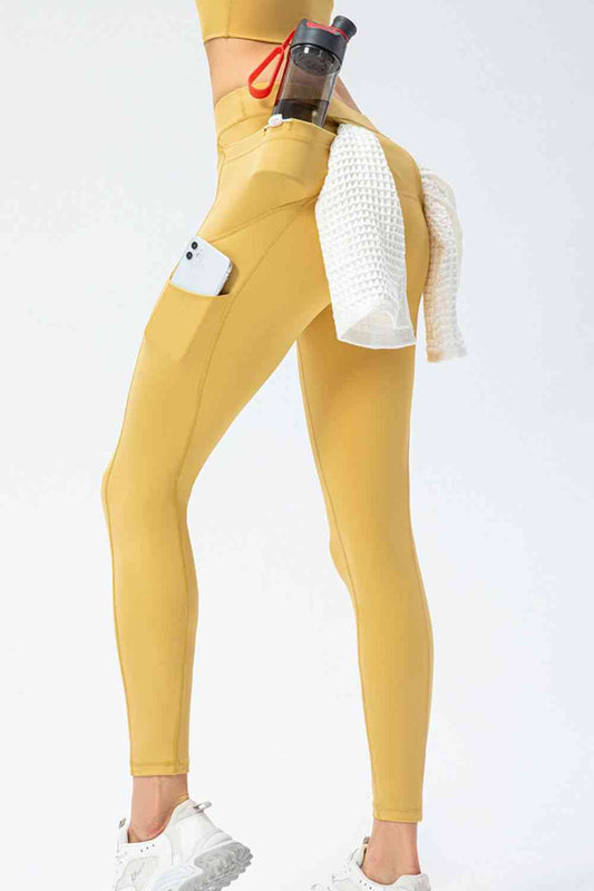 Full Size Slim Fit High Waist Long Sports Pants with Pockets - Create the impossible