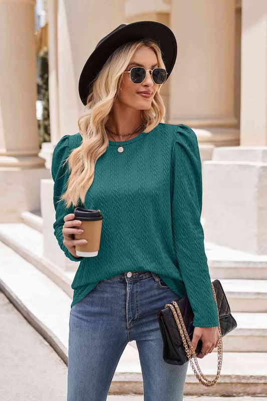 Round Neck Puff Sleeve Blouse - Create the impossible