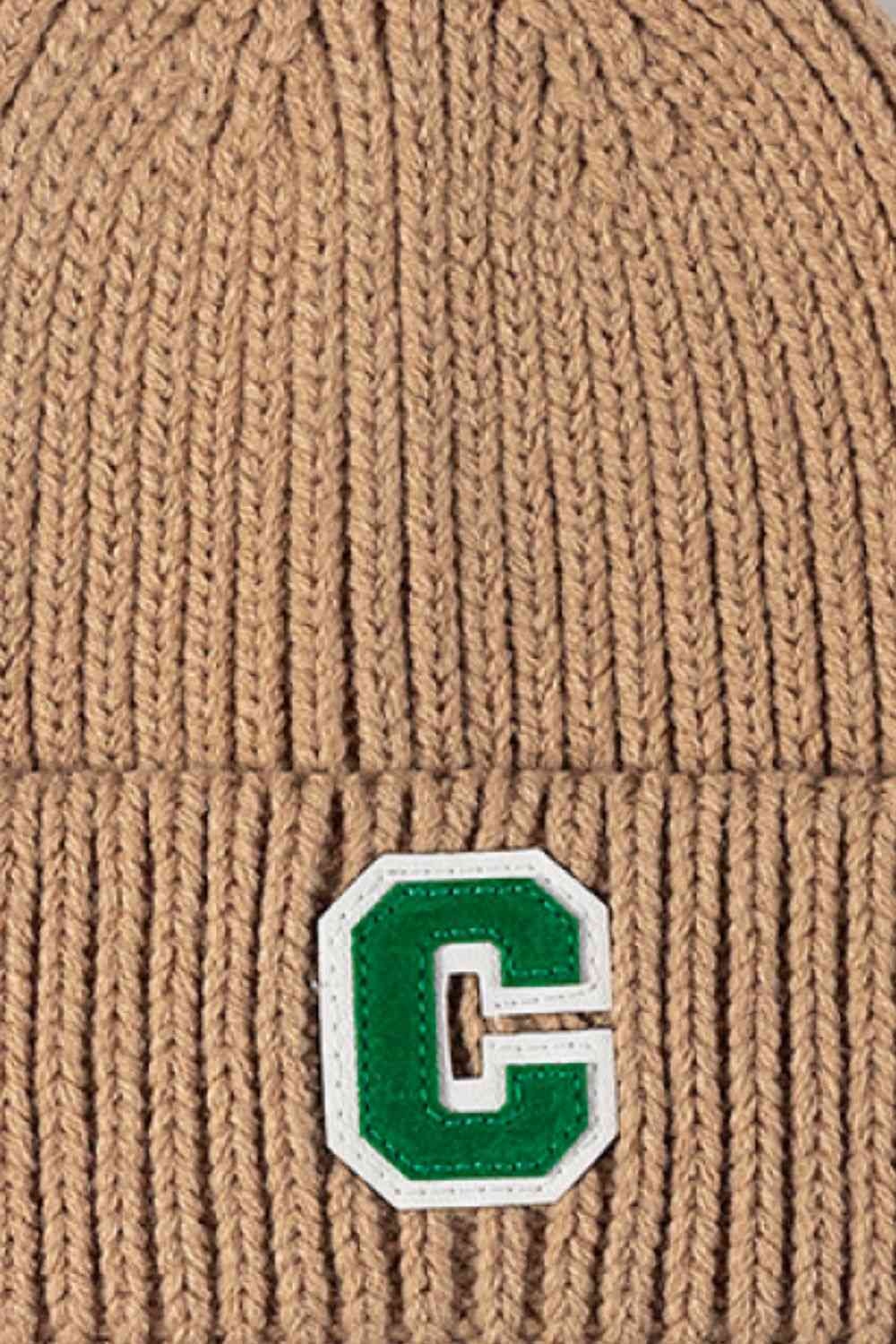 Letter C Patch Cuffed Beanie