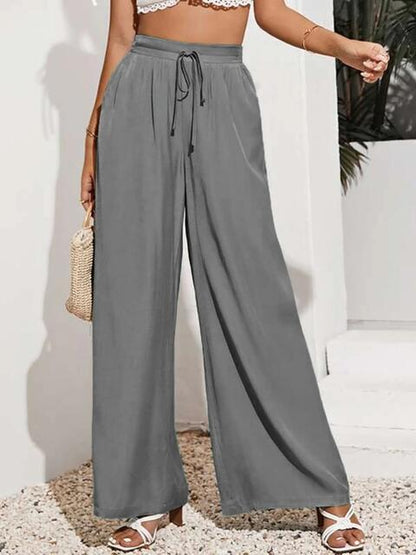 Drawstring Wide Leg Pants