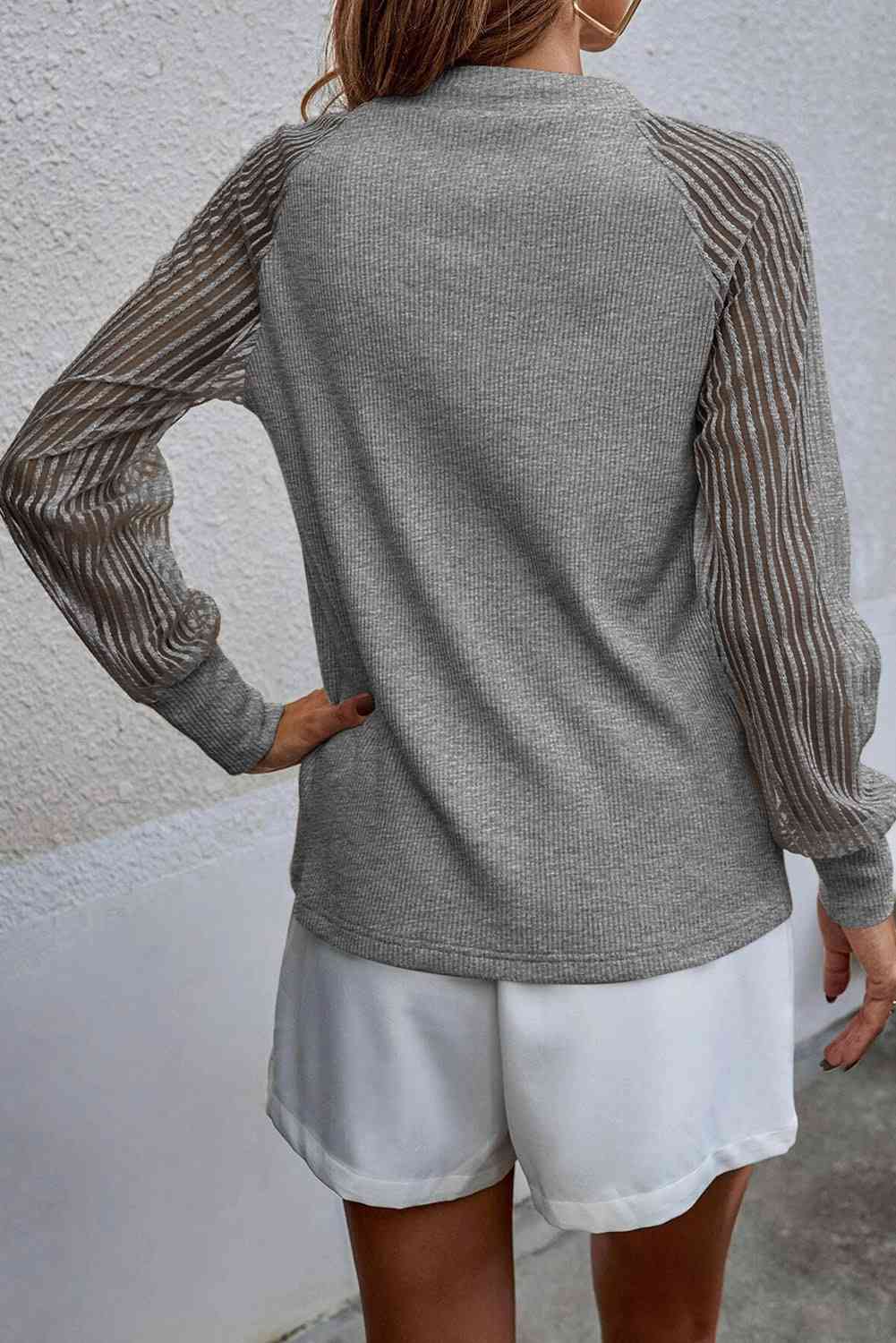 Round Neck Raglan Sleeve Knit Top - Create the impossible