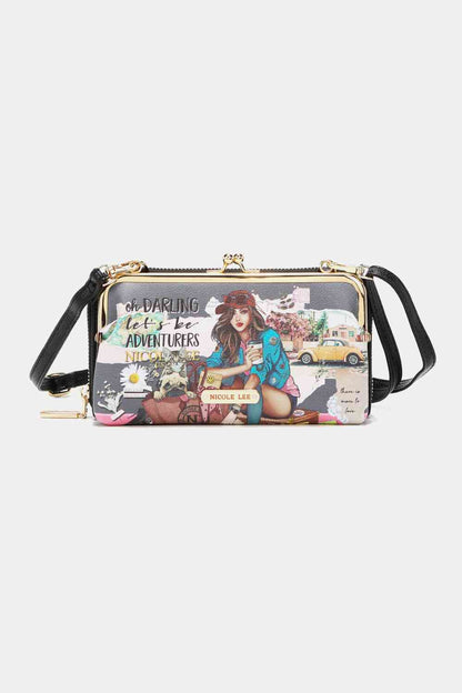 Nicole Lee USA Signature Kiss Lock Crossbody Wallet