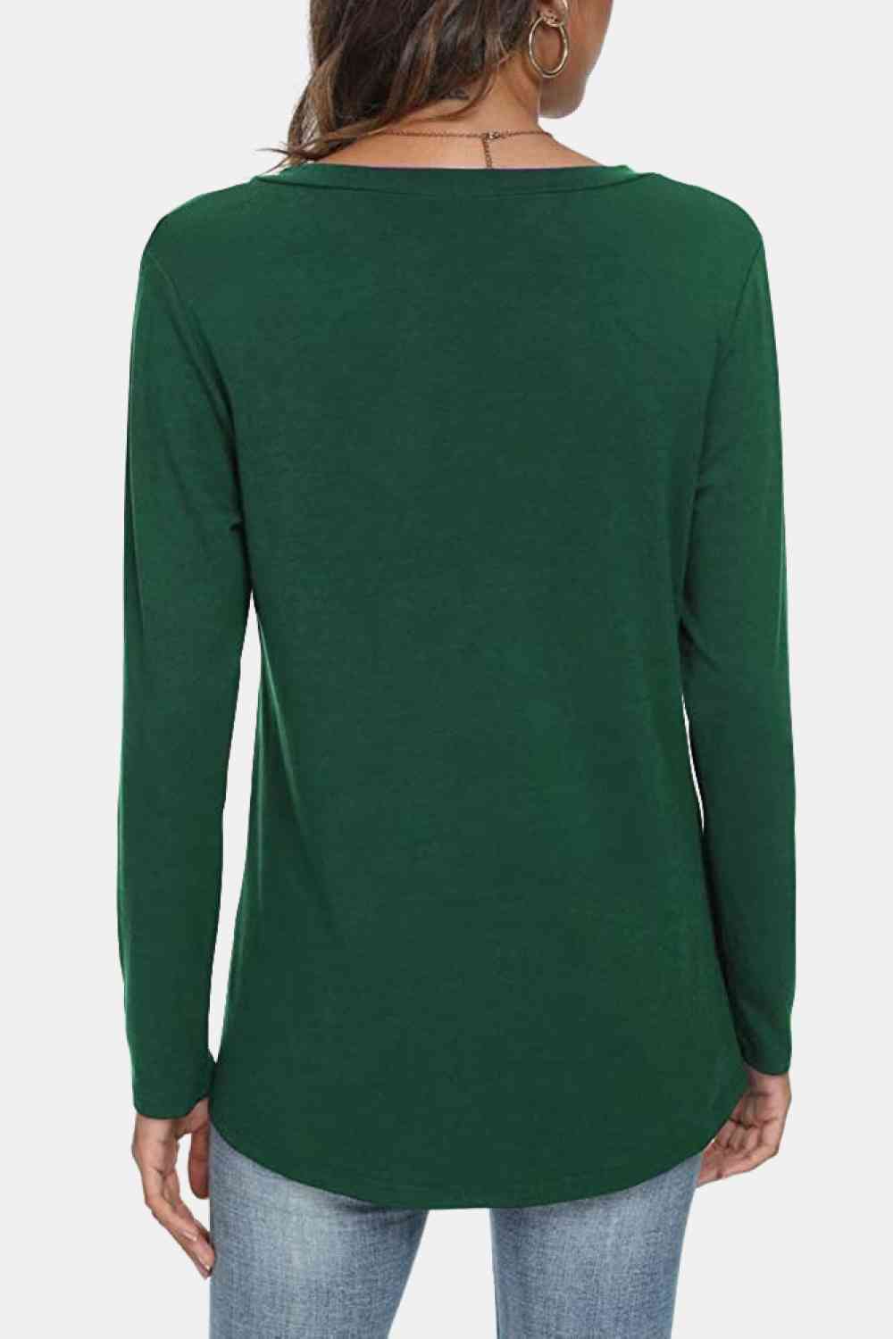 V-Neck Long Sleeve T-Shirt