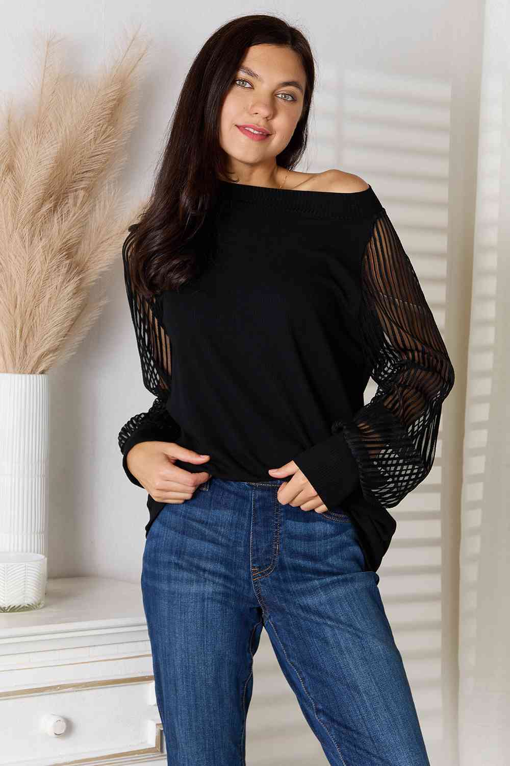 Double Take Round Neck Raglan Sleeve Blouse - Create the impossible